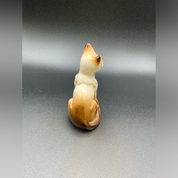 VTG Siamese Cat Kitten Ring Eyed Figurine Mid-Century Taiwan - Picture 4 of 6
